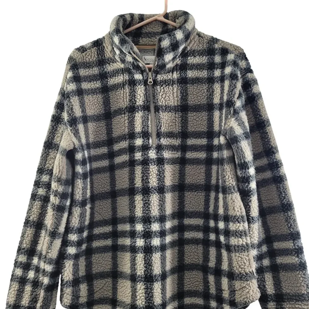 Koolaburra by Ugg Brushed Back Sherpa 1/4 Zip Sweater Size S 11923-0123